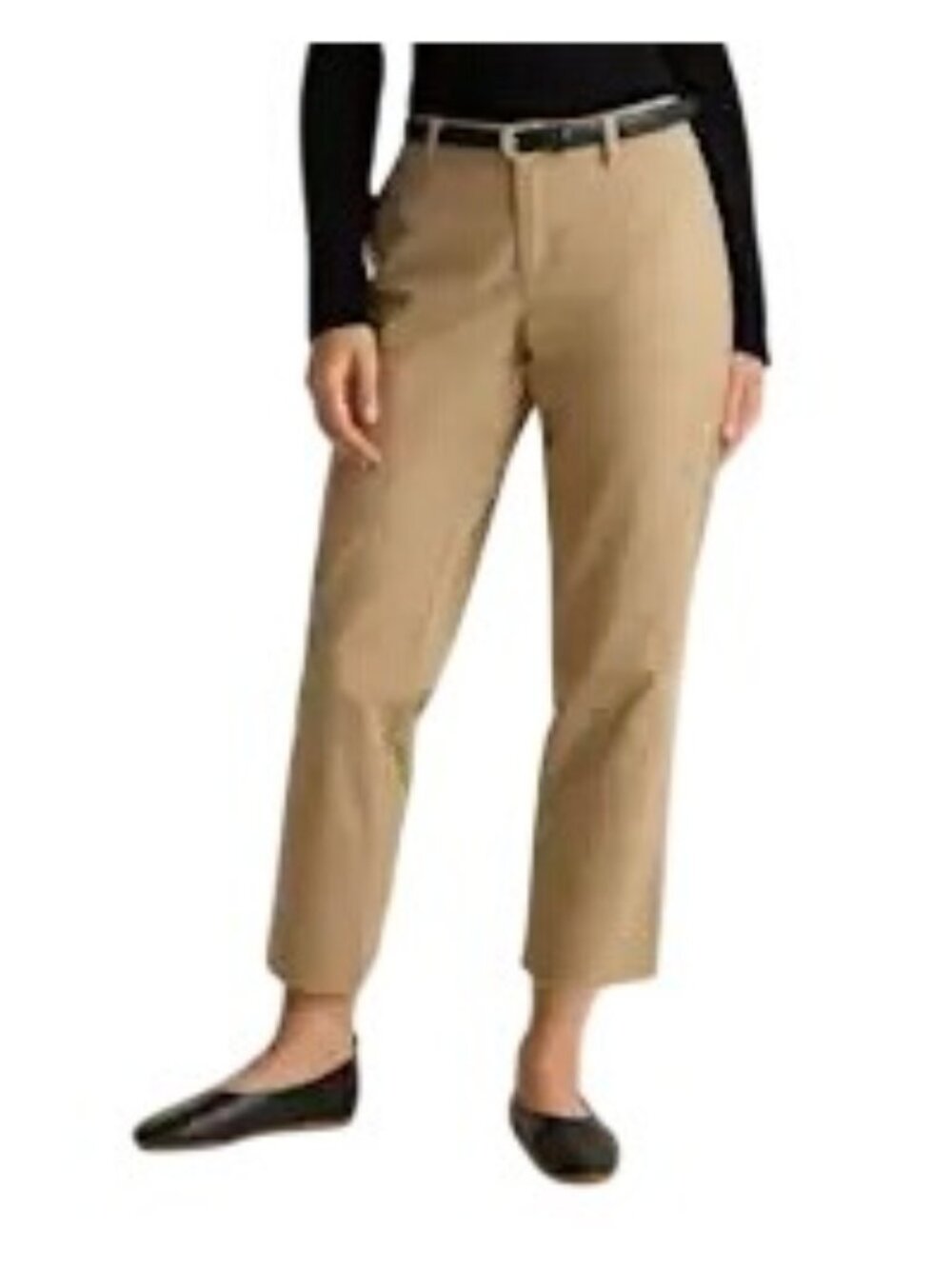 Quince Women's Organic Stretch Cotton Cropped Chino Pants Light Khaki Sz 16 NEW